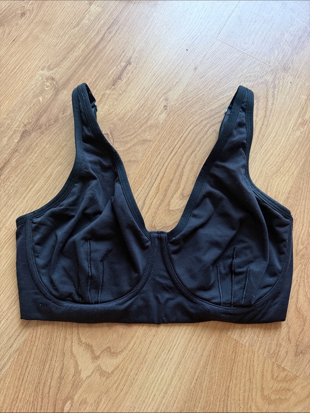 Natori Performance Unlined Sports Bra Black Underwire Size 34DD